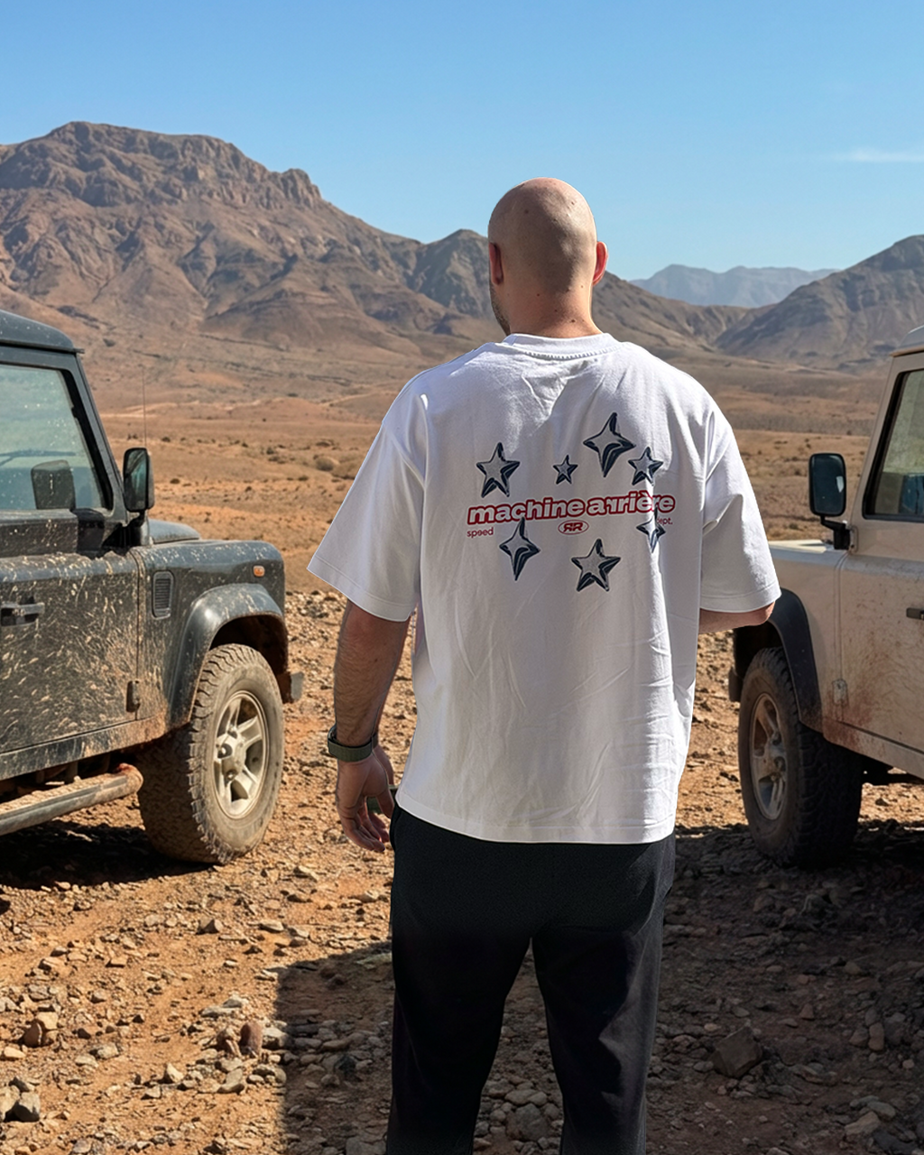 Stars - Boxy Tee Blanc