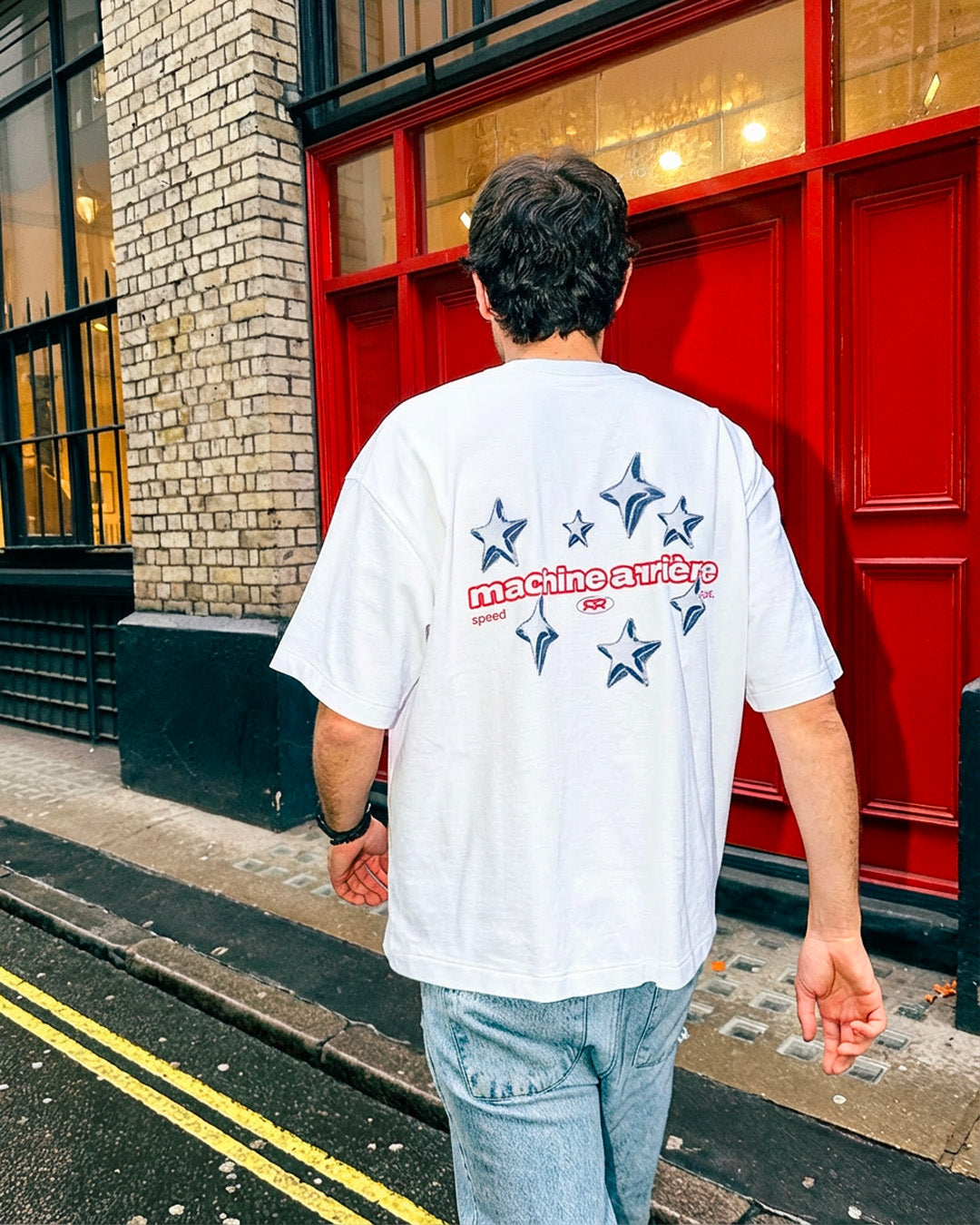 Stars - Boxy Tee Blanc